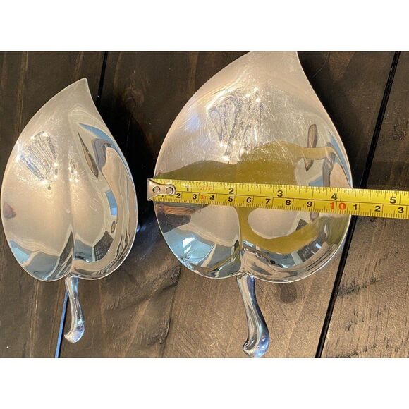 Vintage F. B. Rogers Silver Co. 1883 Silver Plate Leaf Shaped Footed Dishes-2 - Picture 11 of 11